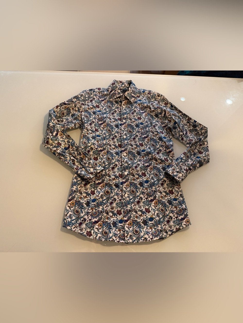 Le 31 by PAR SIMONS Floral Modern Fit Button-Up Shirt - Multicolor - size 14.5R